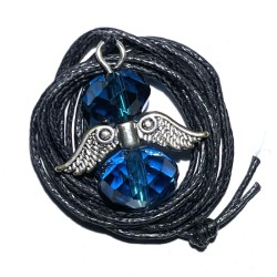 Angel Wing Blue Coloured Glass Crystal Pendant